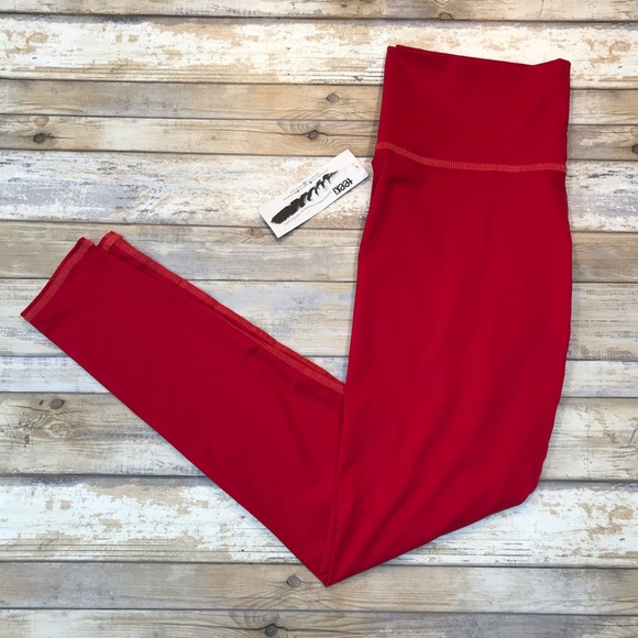 Teeki Hot Pant Red Yoga Leggings Women’s Large - Picture 3 of 12